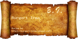 Burgert Irma névjegykártya